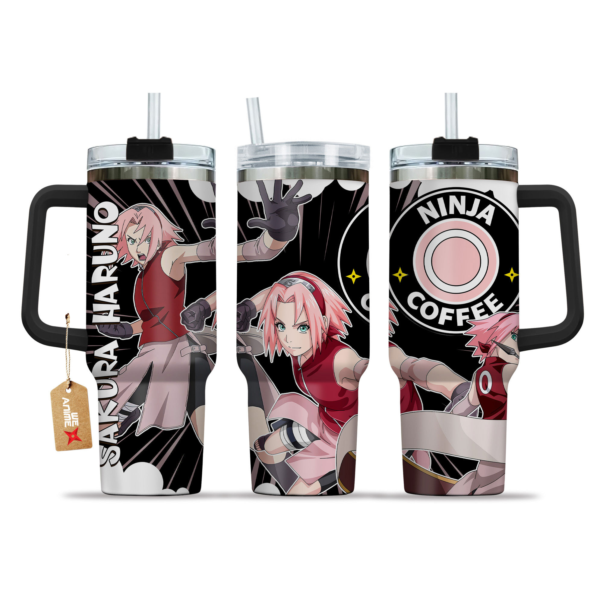 Sakura Haruno Coffee 40oz Tumbler Cup With Handle