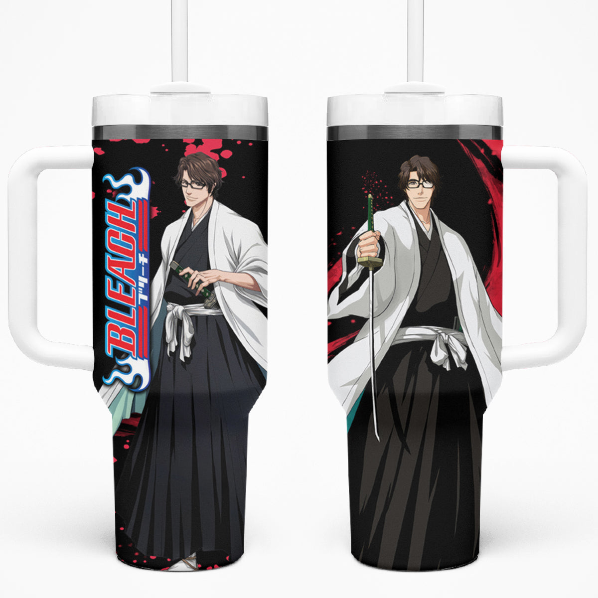 Sosuke Aizen 40oz Tumbler With Handle Bleach