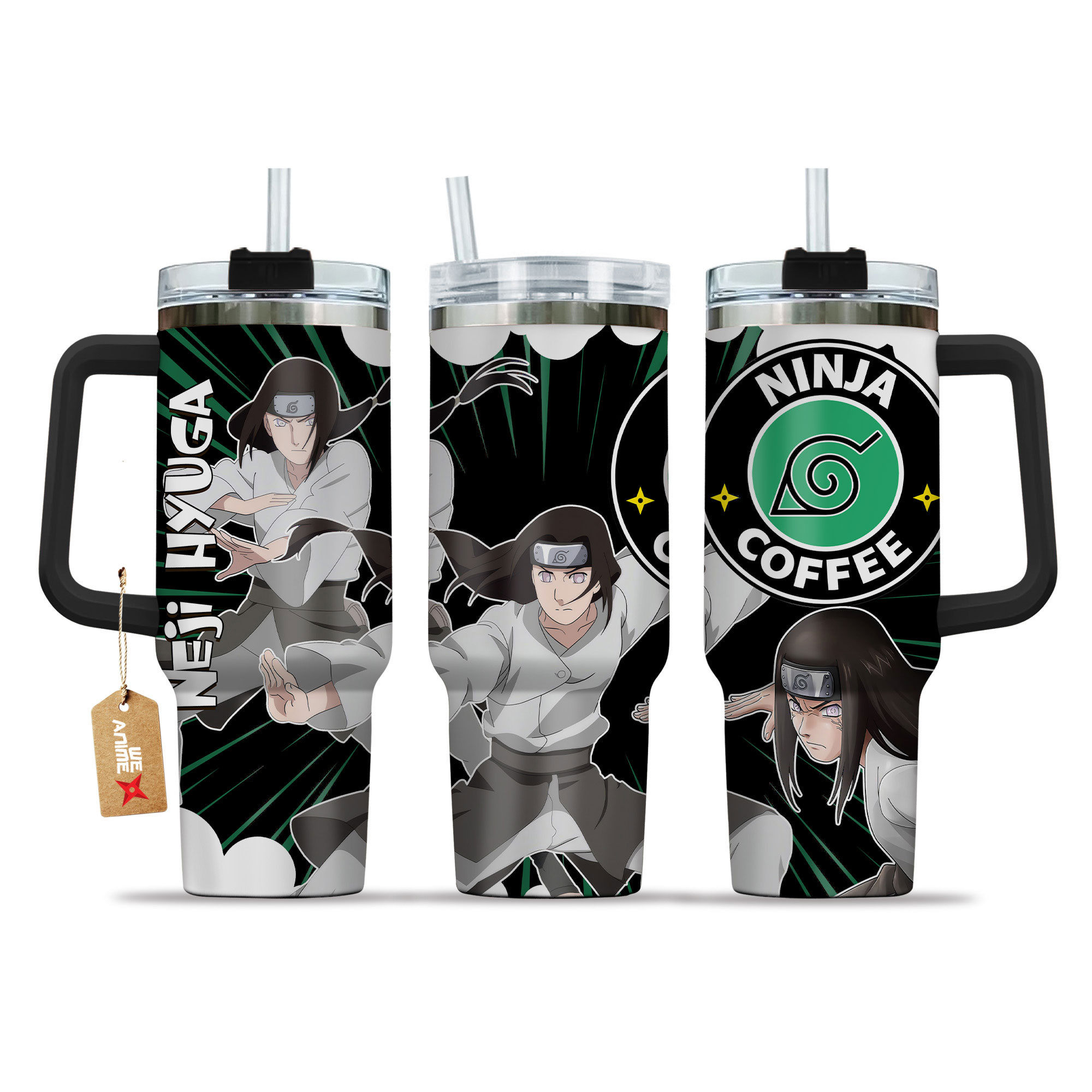 Neji Hyuga Coffee 40oz Tumbler Cup With Handle
