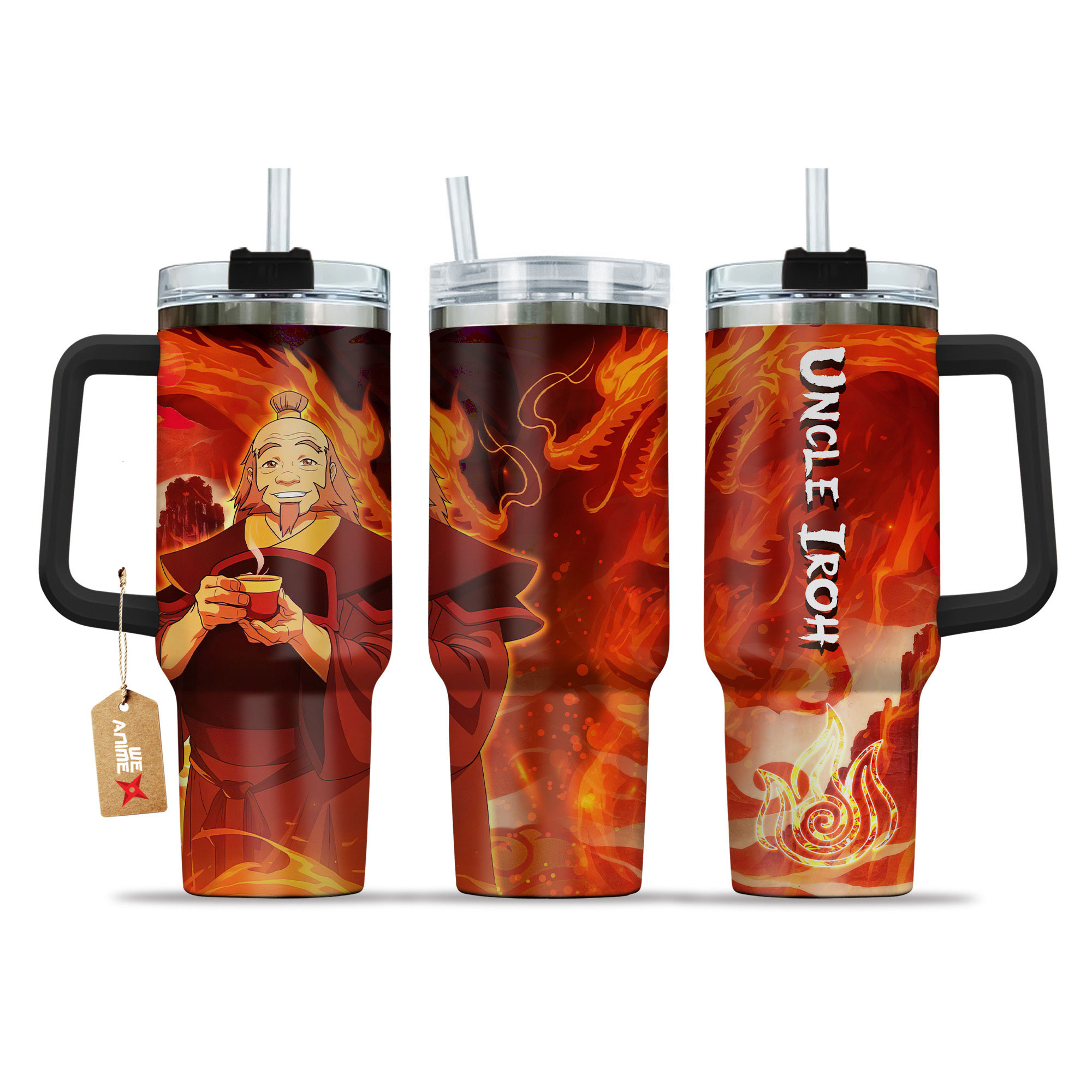 Uncle Iroh 40oz Tumbler Cup With Handle