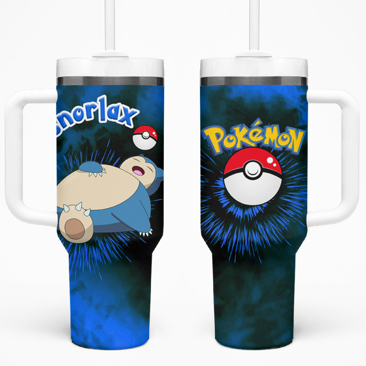 Snorlax - 40oz Tumbler With Handle Tie Dye Style