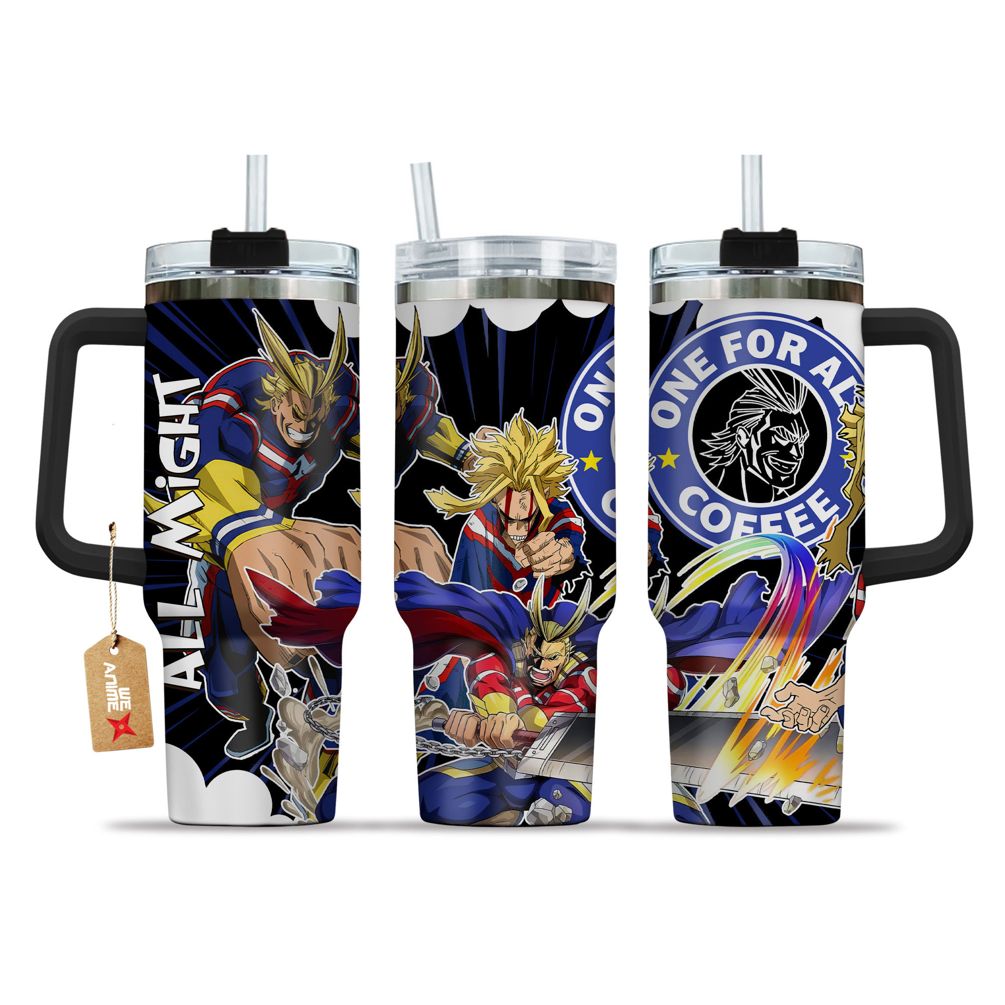 Toshinori Yagi (All Might) Coffee 40oz Tumbler Cup With Handle