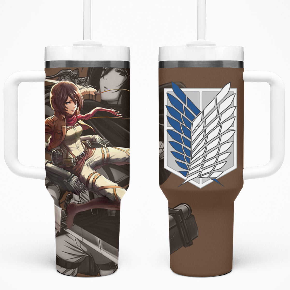 Mikasa Ackerman 40oz Tumbler With Handle Attack On Tittan