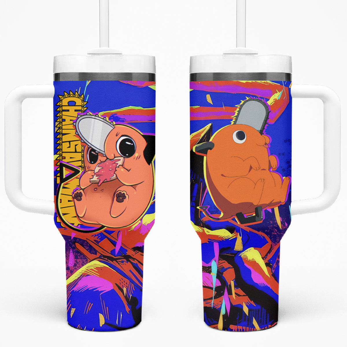 Pochita 40oz Tumbler With Handle Chainsaw Man