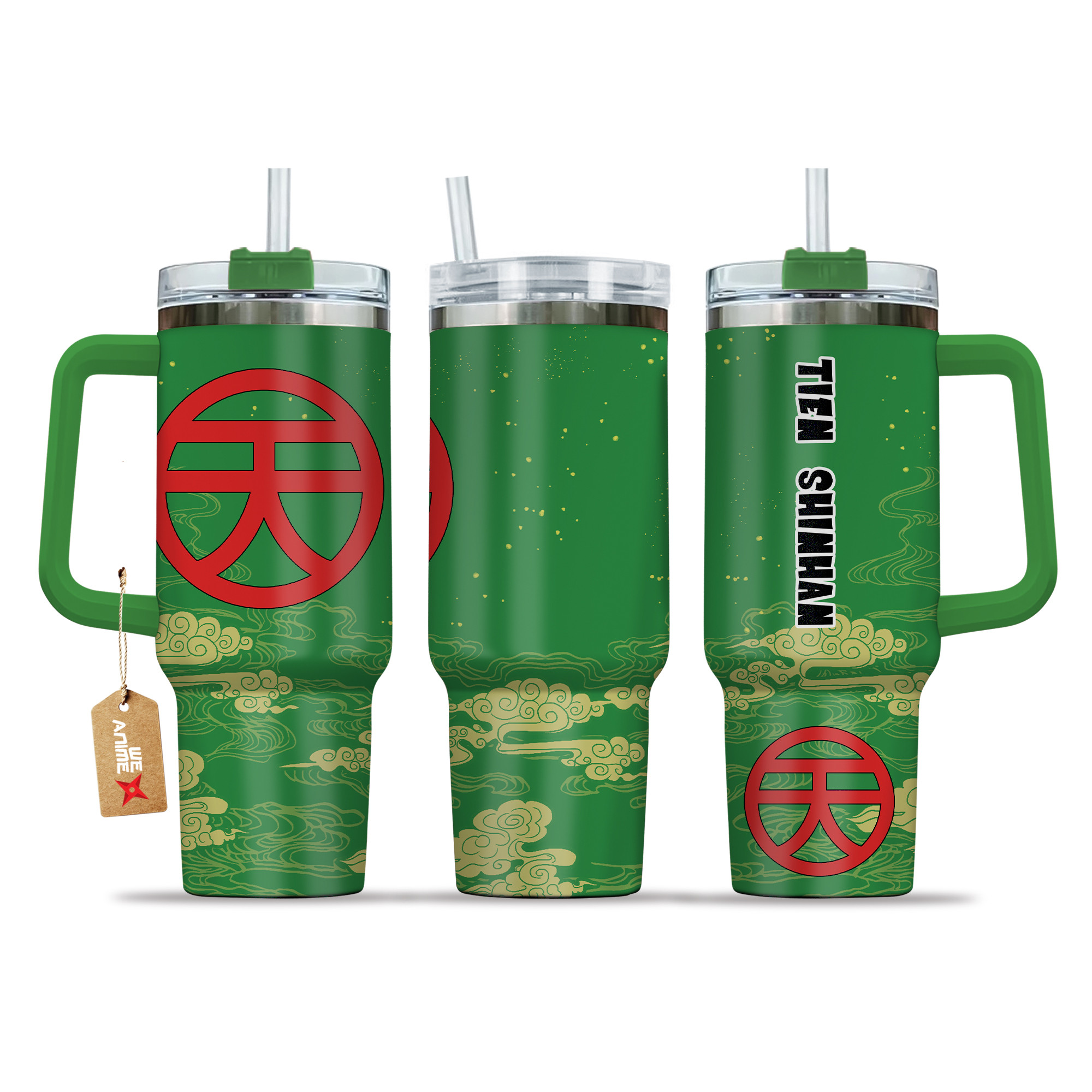 Tien Shinhan 40oz Tumbler Cup With Handle Name Anime Accessories