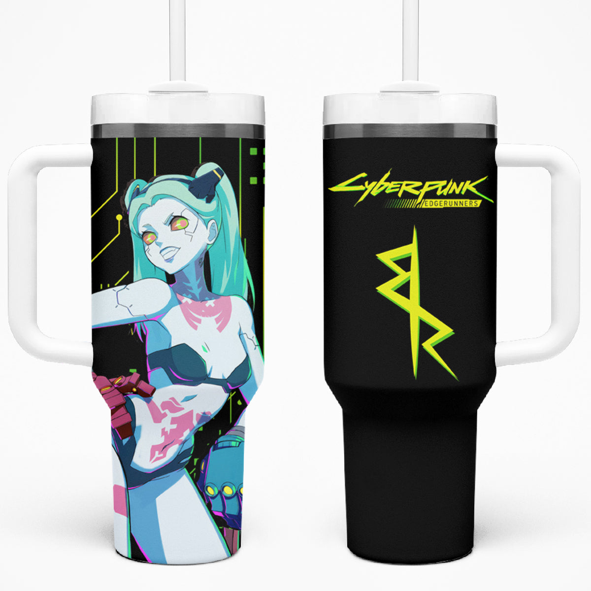 Rebecca 40oz Tumbler With Handle Cyberpunk