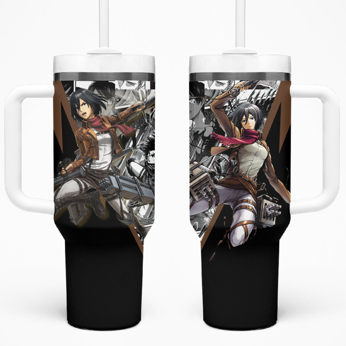 Mikasa Ackerman - Manga Style 40oz Tumbler With Handle