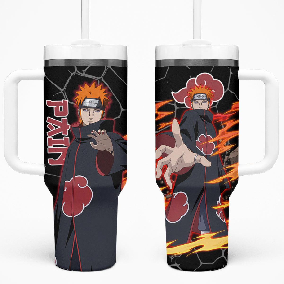 Pain Akatsuki 40oz Tumbler With Handle Naruto Anime