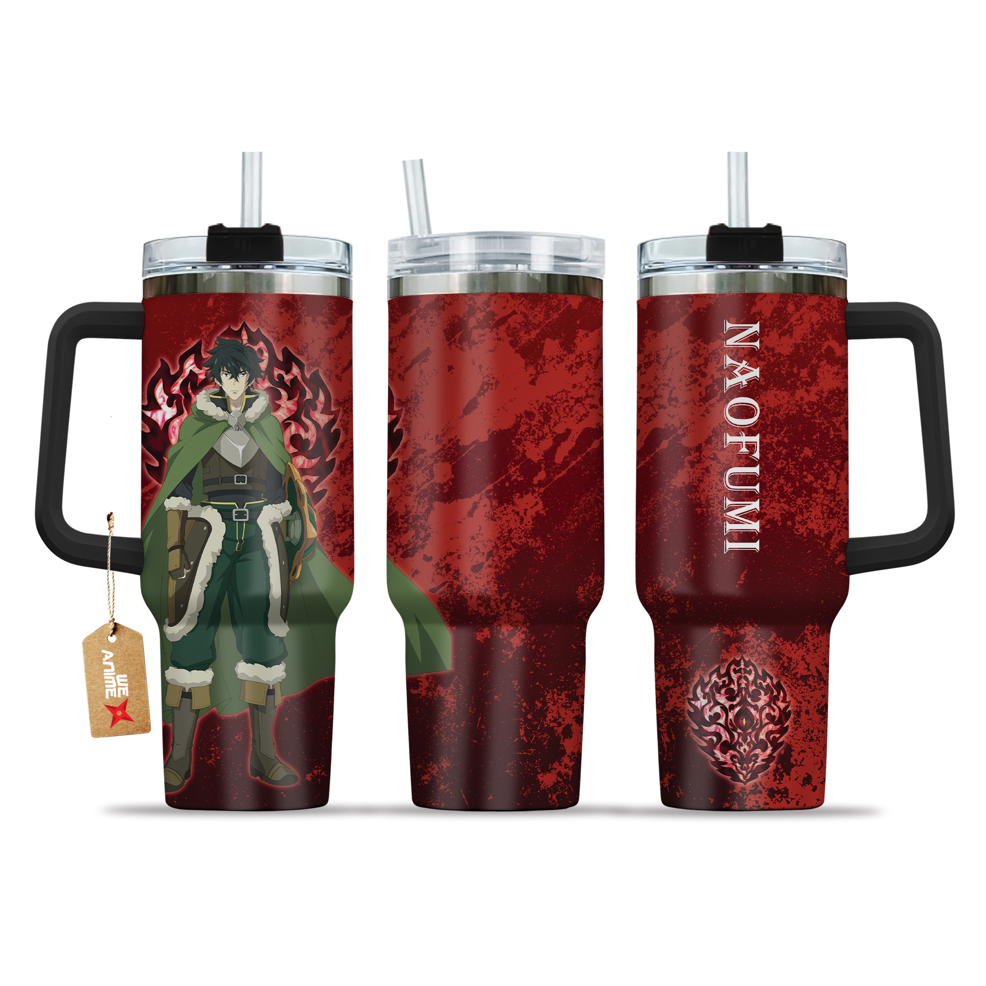 Naofumi Iwatani Rage Shield 40oz Tumbler Cup With Handle Anime Accessories