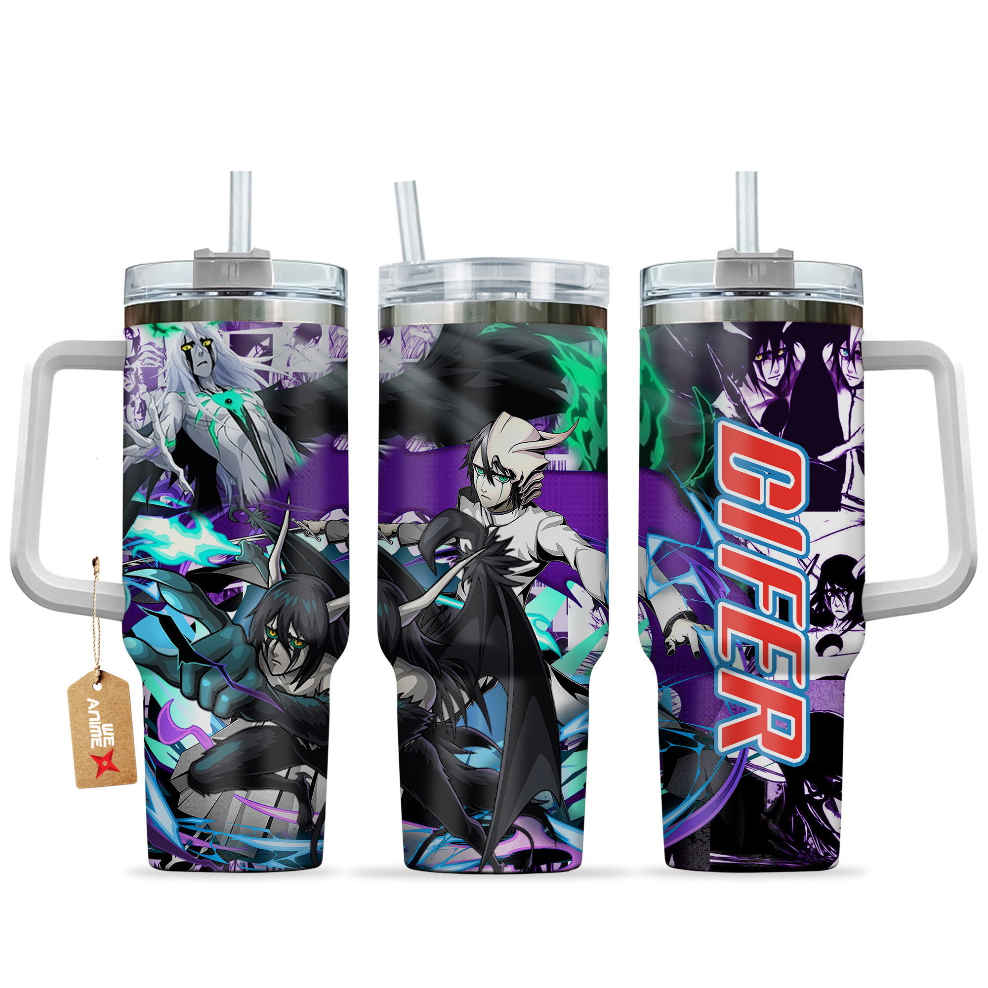 Ulquiorra Cifer 40oz Tumbler Cup With Handle Manga Art
