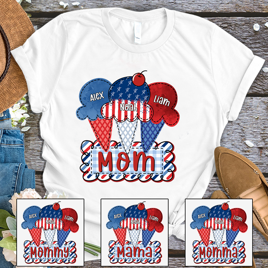 Independence Day American Flag Cream Mom And Kids LTP01 T-Shirt