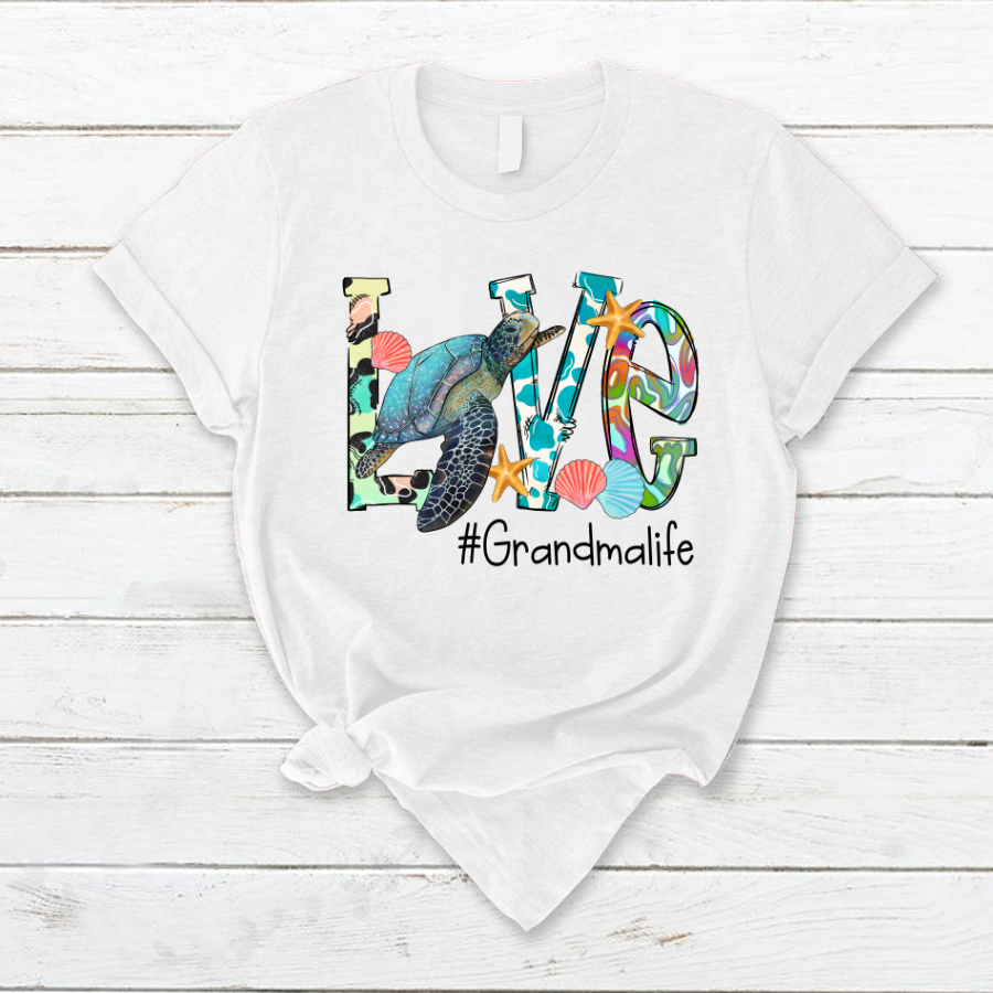 Love Grandma Life Turtle, Custom Grandma, Gift For Grandma Summer TH T-Shirt