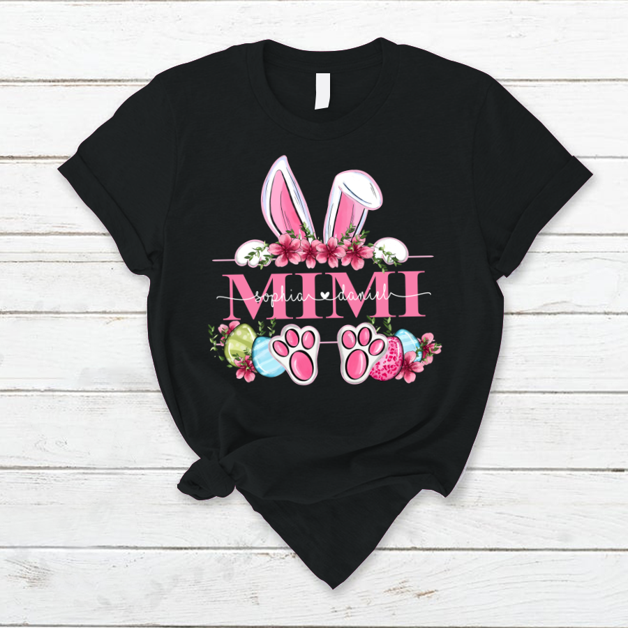 Mimi Bunny And Kids, Gift For Grandma, Grammy, Mama, Nana, Mimi, Mother Day CTH01 T-Shirt