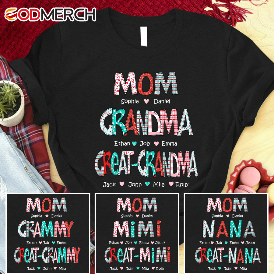 Mom Grandma Great Grandma And Kids CTH01 T-Shirt