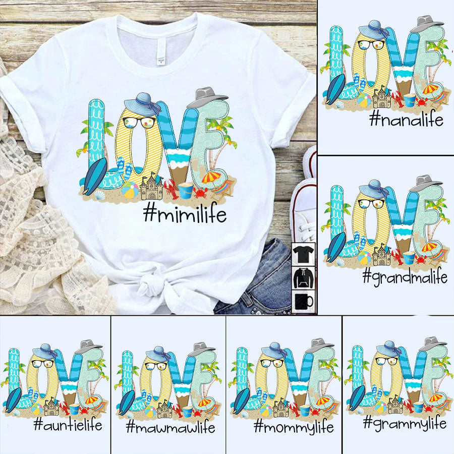 Love Beach Grandma Life T-Shirt