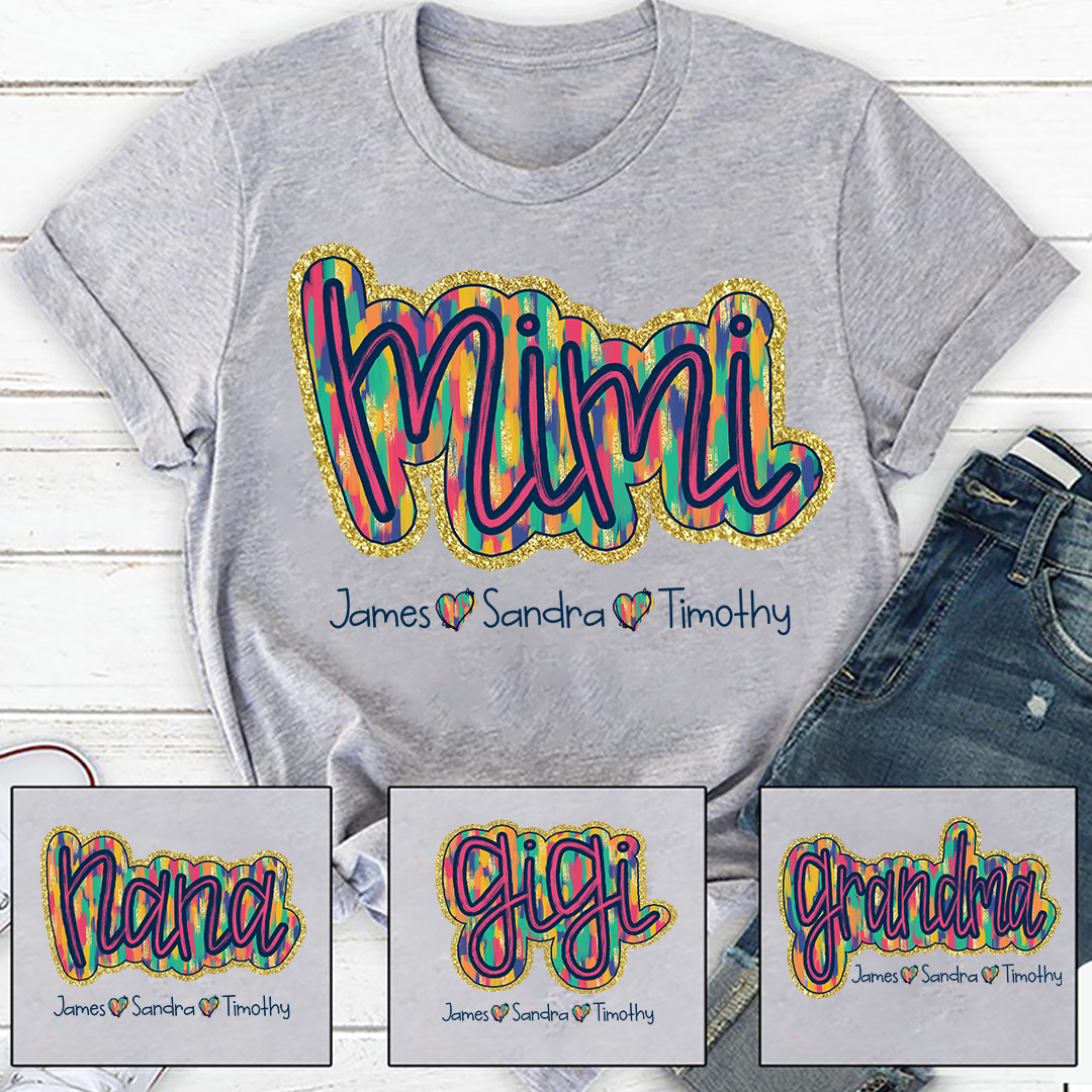 Mimi color And Grandkids summer T-Shirt