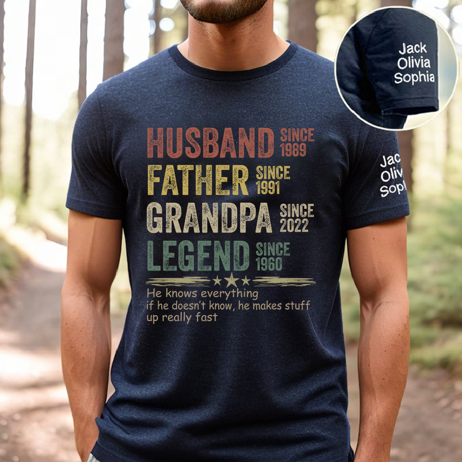 Husbabd Father Grandpa Legend Since And Kids Star
