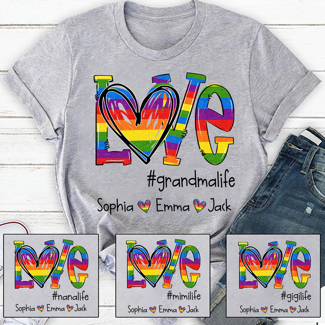 Love grandmalife color And Grandkids T-Shirt