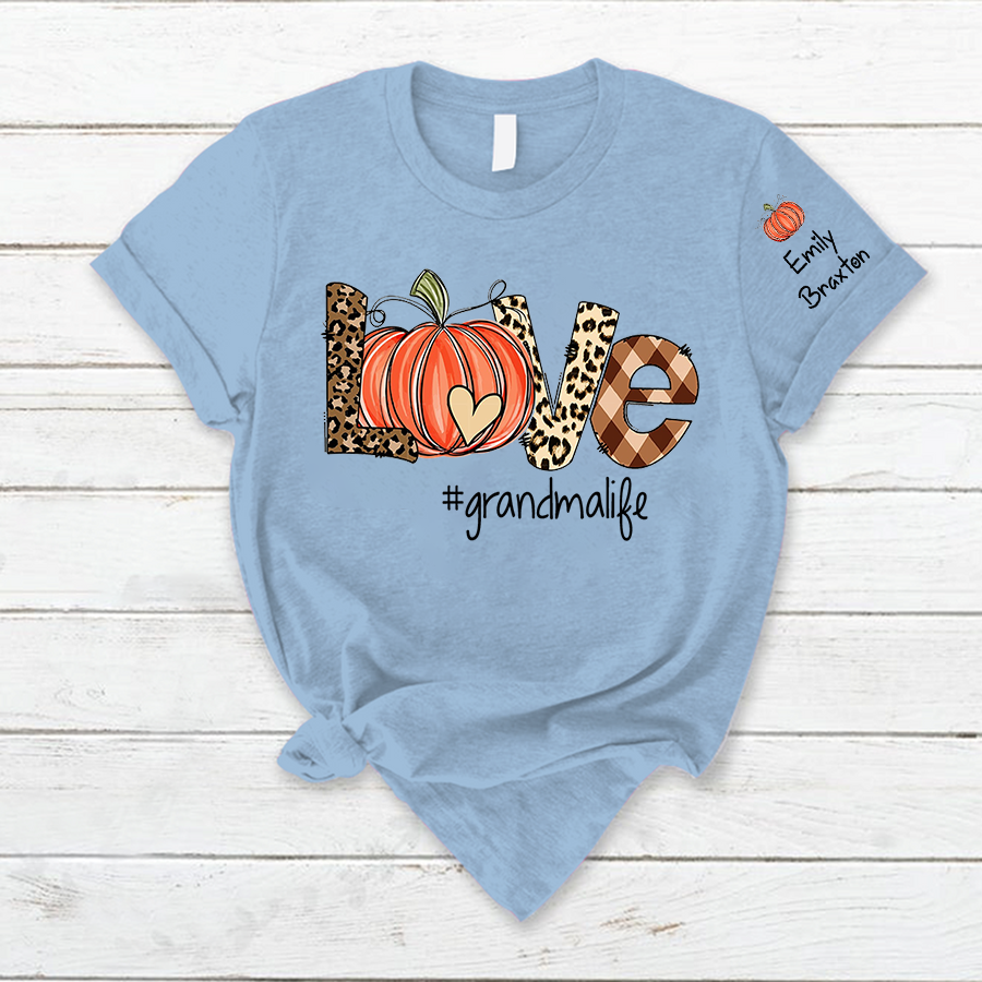 Love Fall Grandmalife Shirt, Fall Vibes, Leopard Fall Pumpkin Nana Shirt, Pumpkins Halloween T-shirt