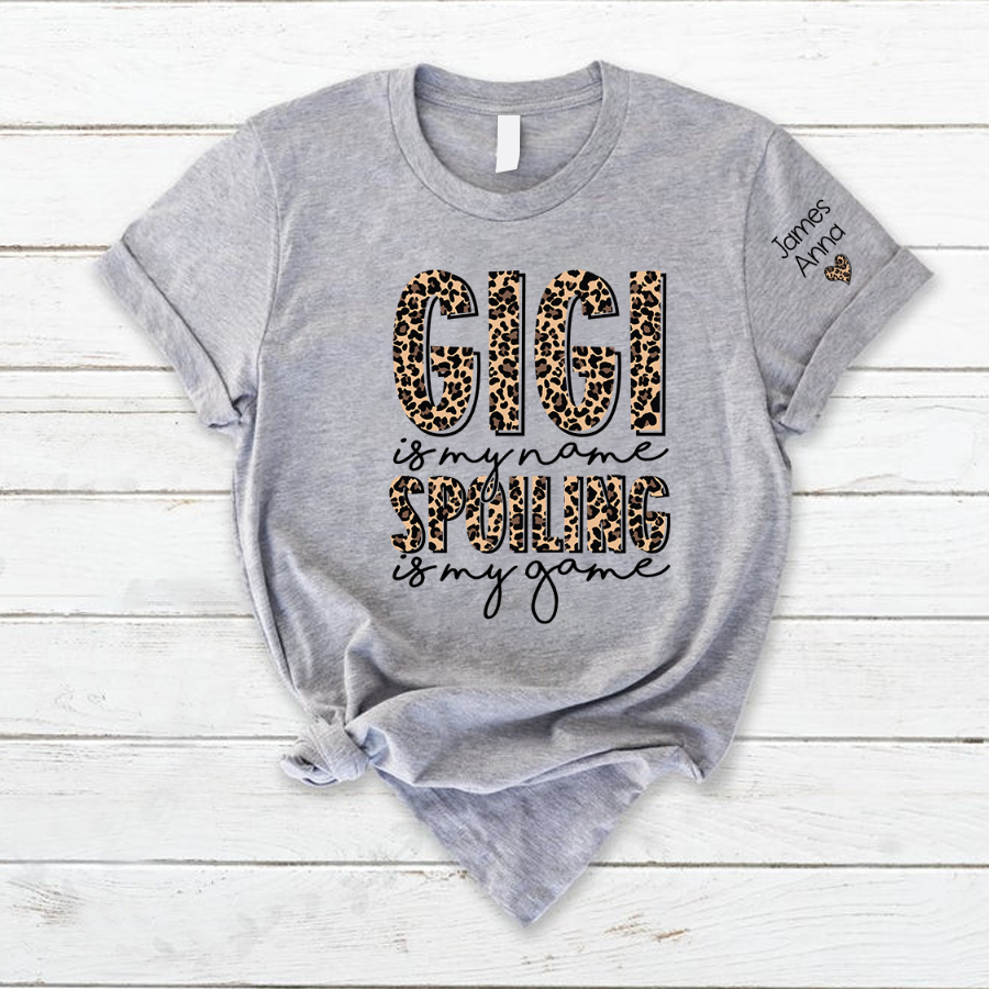 Personalized Leopard Mimi And Kids T-Shirt