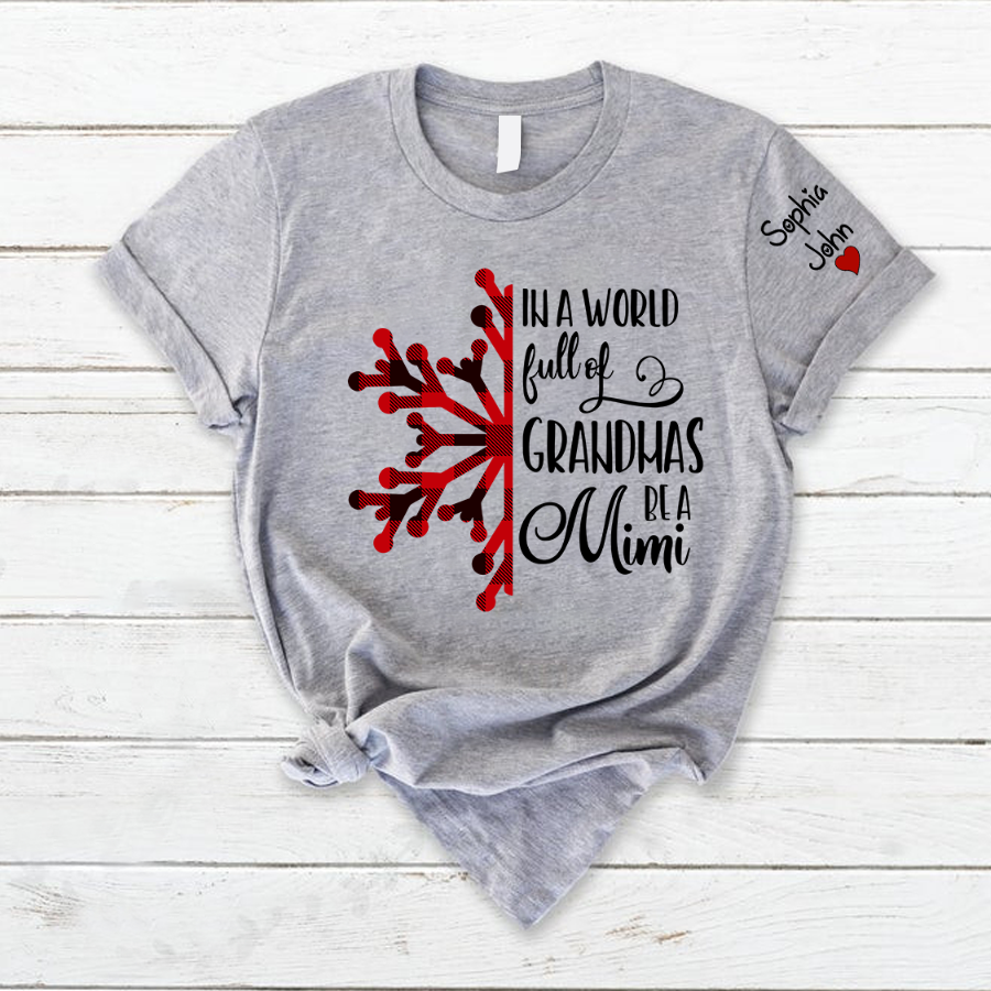 Snowflake Christmas Mimi And Kids Personalized Gift CTH01 T-Shirt