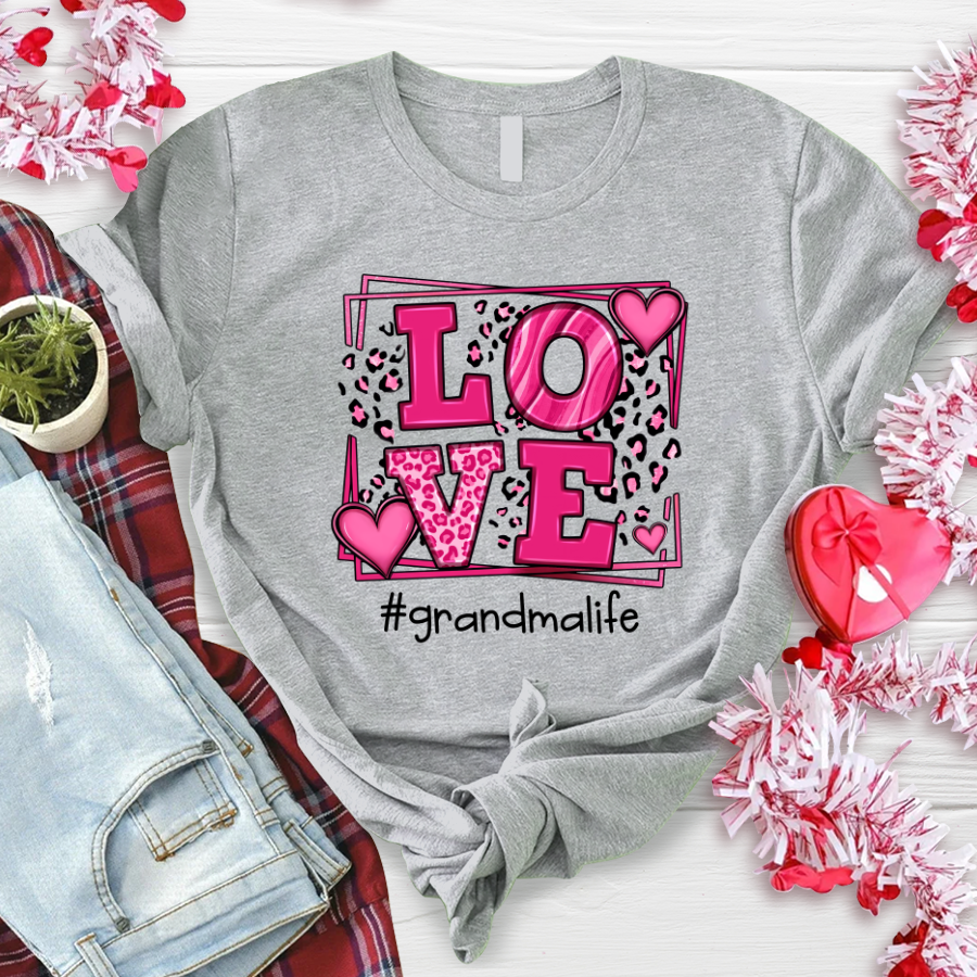 Love Grandmalife Valentine Shirt, Custom Grandma And Kids, Grandma Gift TH T-Shirt