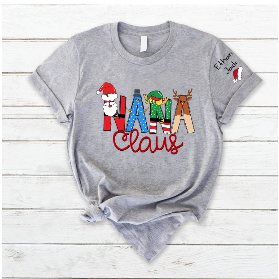 Nana Claus And Kids Custom Name CTH01 T-Shirt