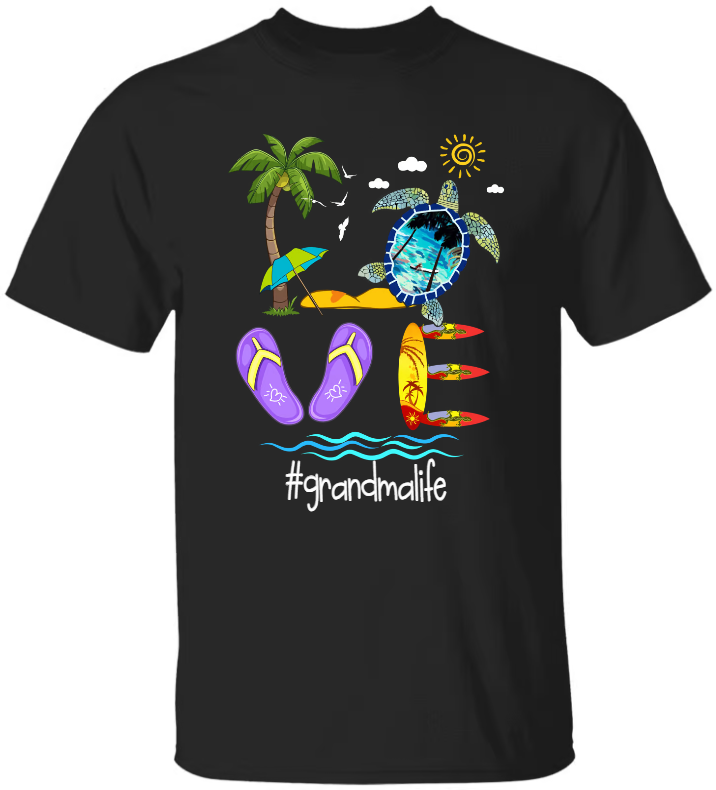 Love Summer Turtle Grandma Life T-Shirt