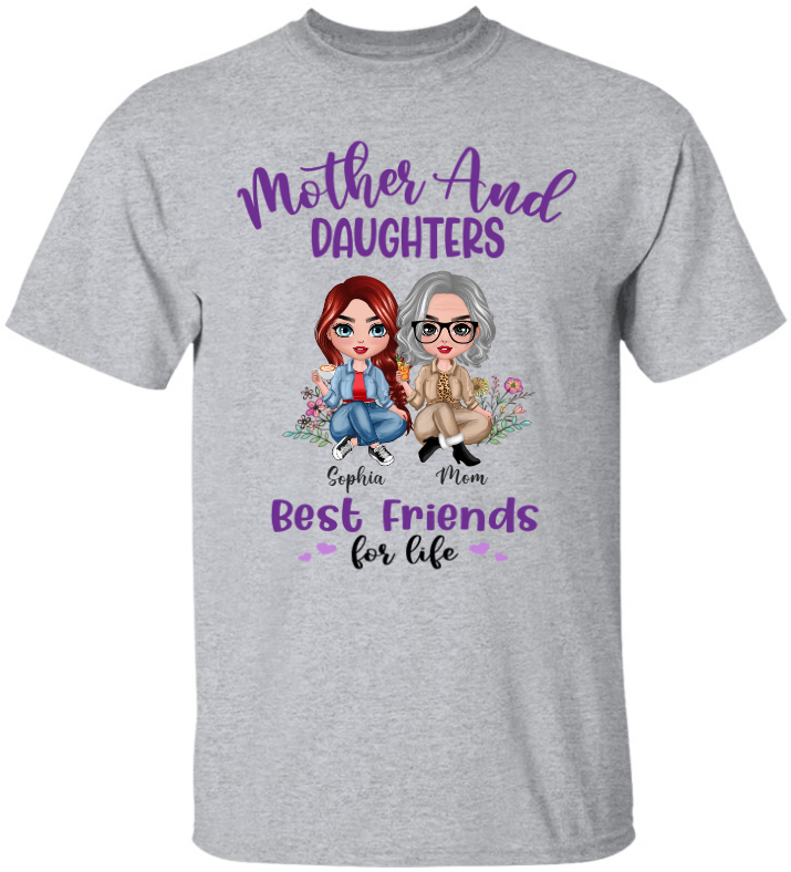 Mother And Daughter Best Friend For Life Custum Name T-Shirt