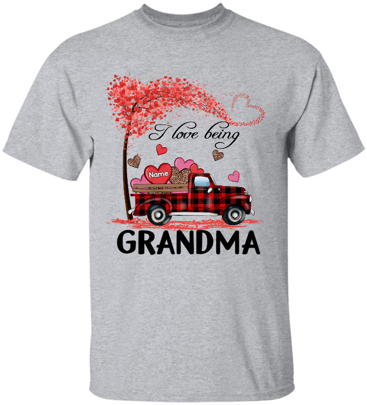 I Love Being Grandma Valentine Car T-Shirt