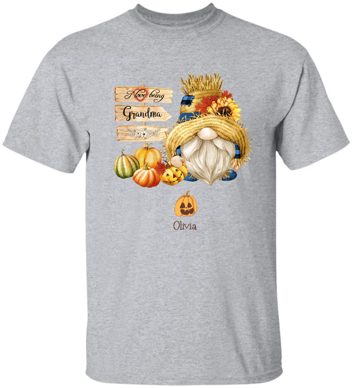 I Love Being Grandma Pumpkin And Kids T-Shirt