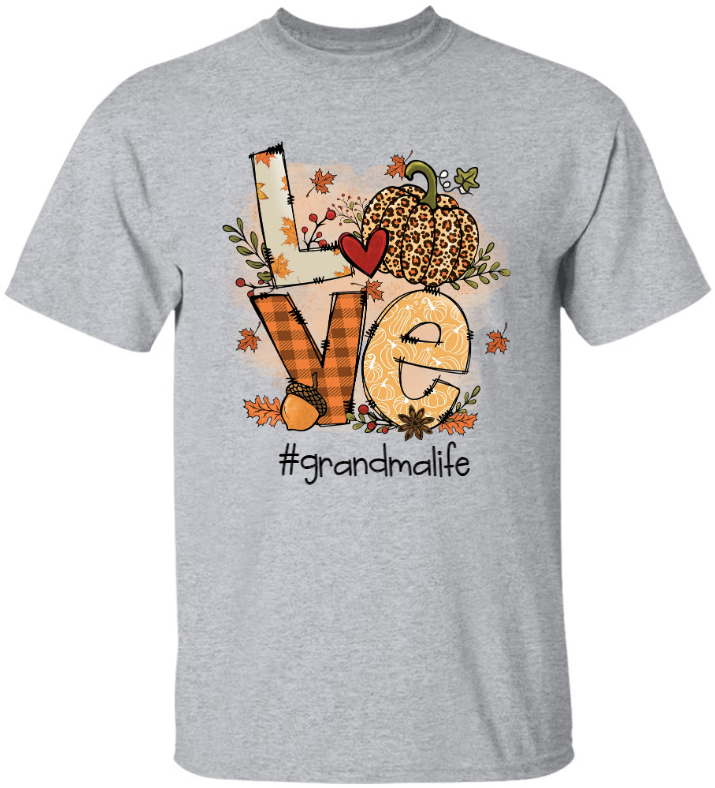 Love Grandma Life Autumn Leopard T-Shirt