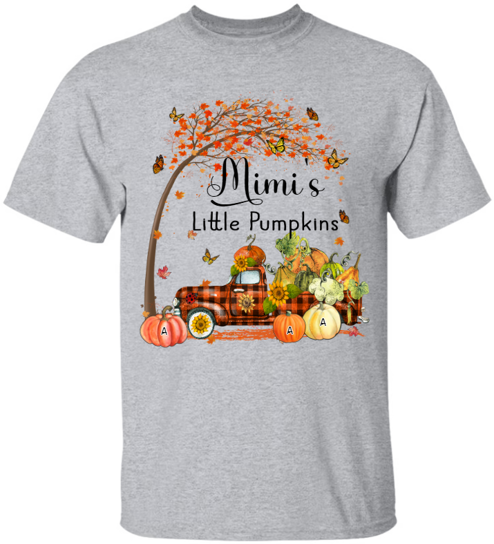 Mimi's Little Pumpkins With Grandkids Truck And Kids T-Shirt