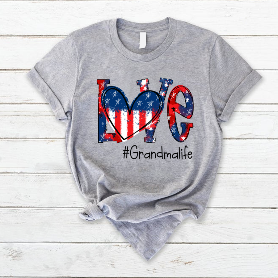 Love Grandma Life 4th Of July Shirt, Custom Grandma Shirt, Gift For Grandma T-Shirt