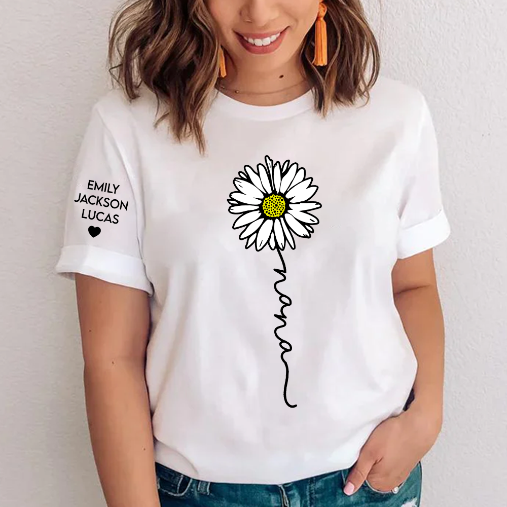 Nana Daisy Flower Shirt, Custom Nana And Grandkids, Gift For Grandma TH T-Shirt