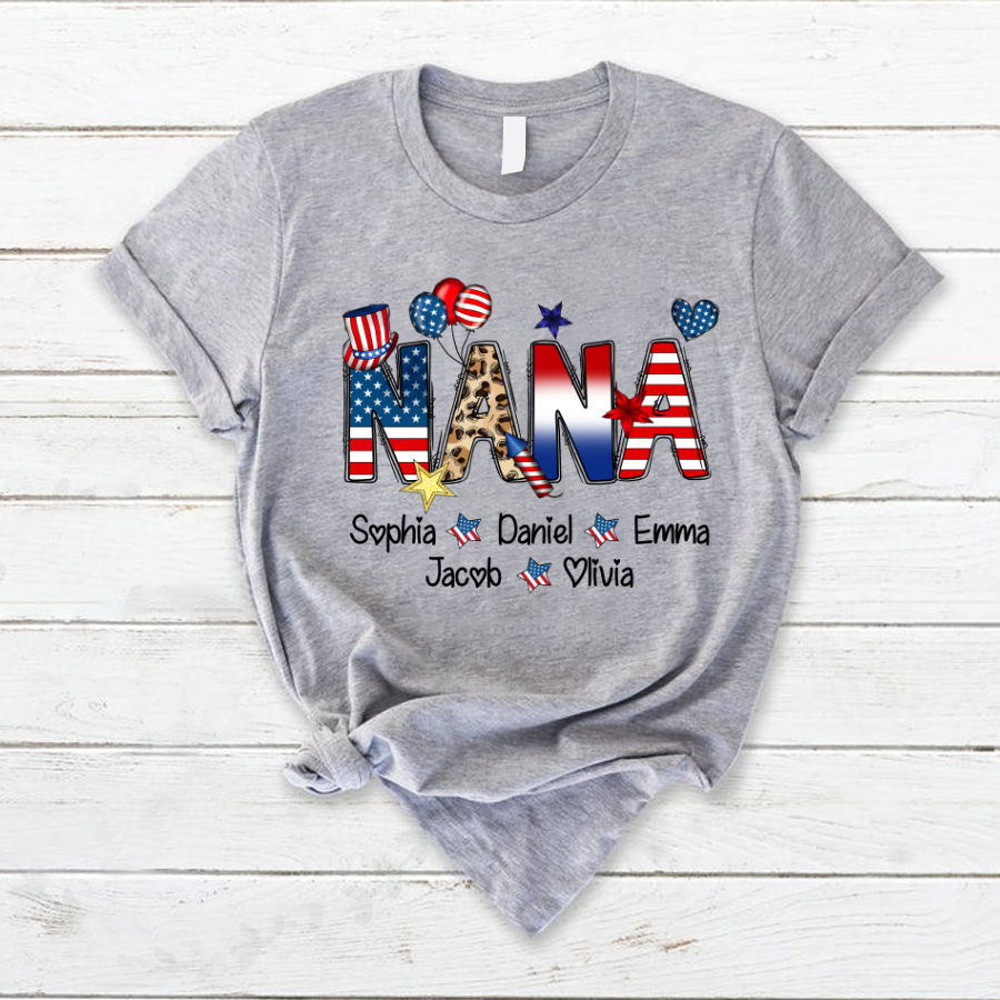 NANA And Kids Patriotic 4th Of July CTH01 T-Shirt