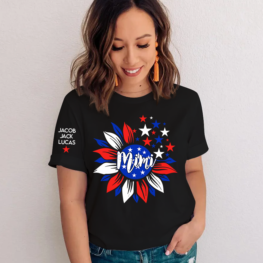 Mimi sunflower american and grandkids CL01T-Shirt
