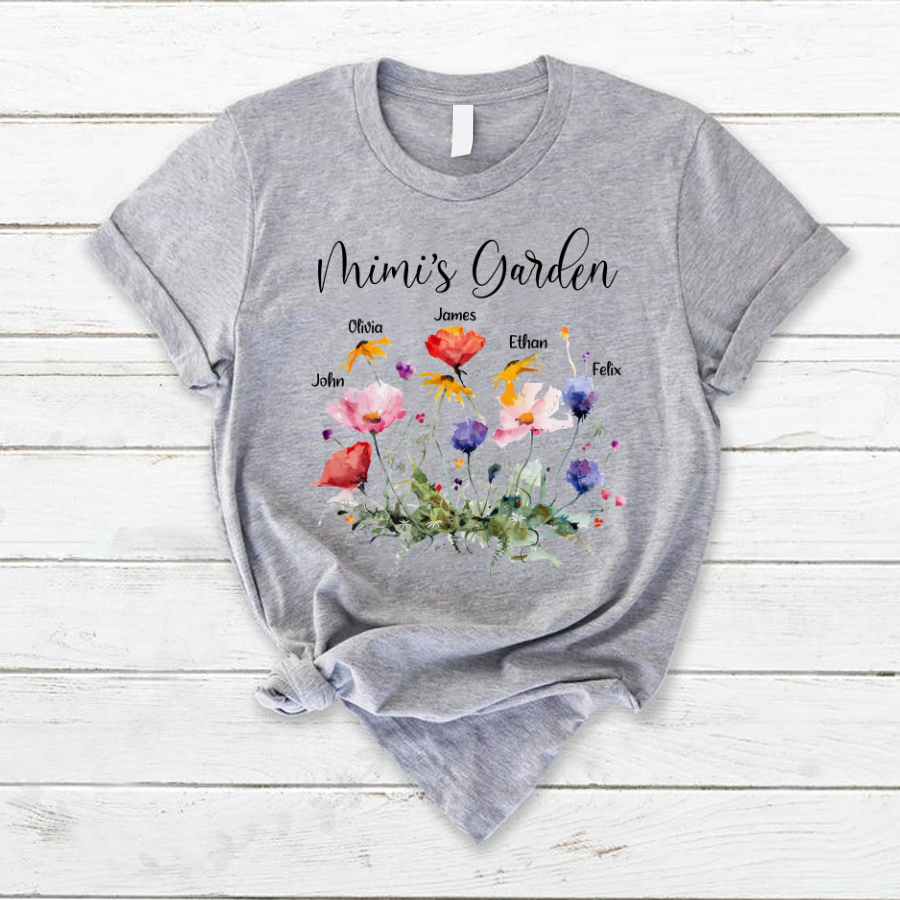Mimi's Garden Wildflowers Shirt, Custom Mimi And Grandkids Shirt, Mother's Day Gift TH T-Shirt