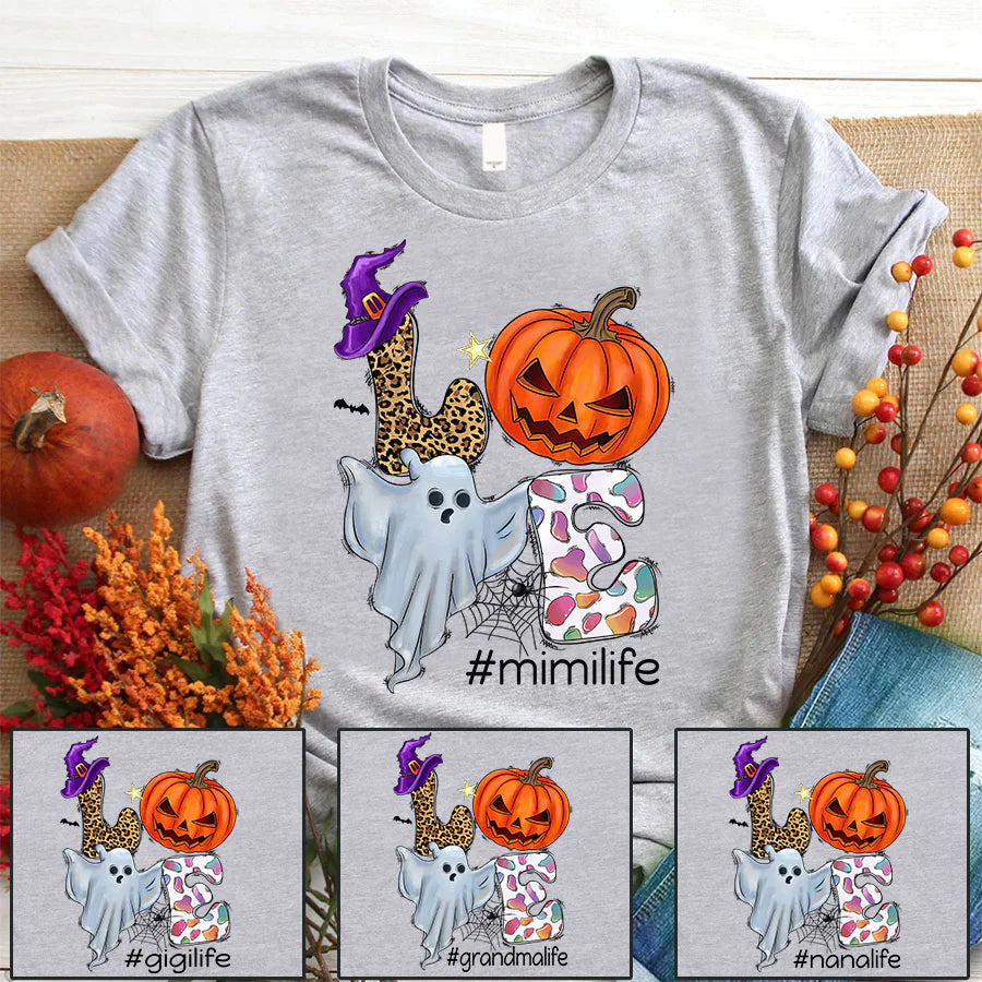 Love Mimi Life Boo Pumpkin Autumn T-Shirt