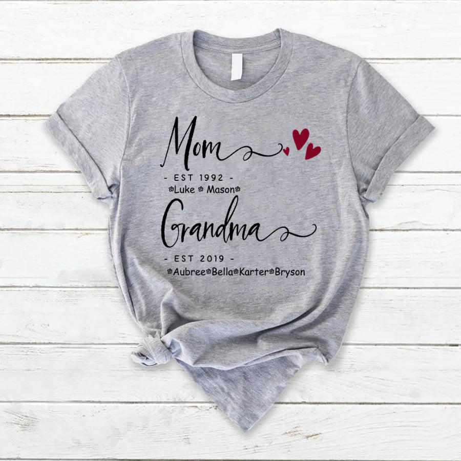Mom Grandma Family Est Kids VT22120071 T-Shirt