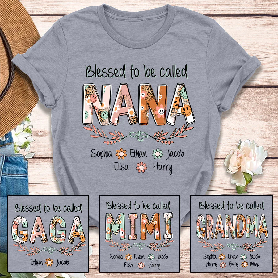 Leopard Blessed To Be Called Nana CTH01 T-Shirt