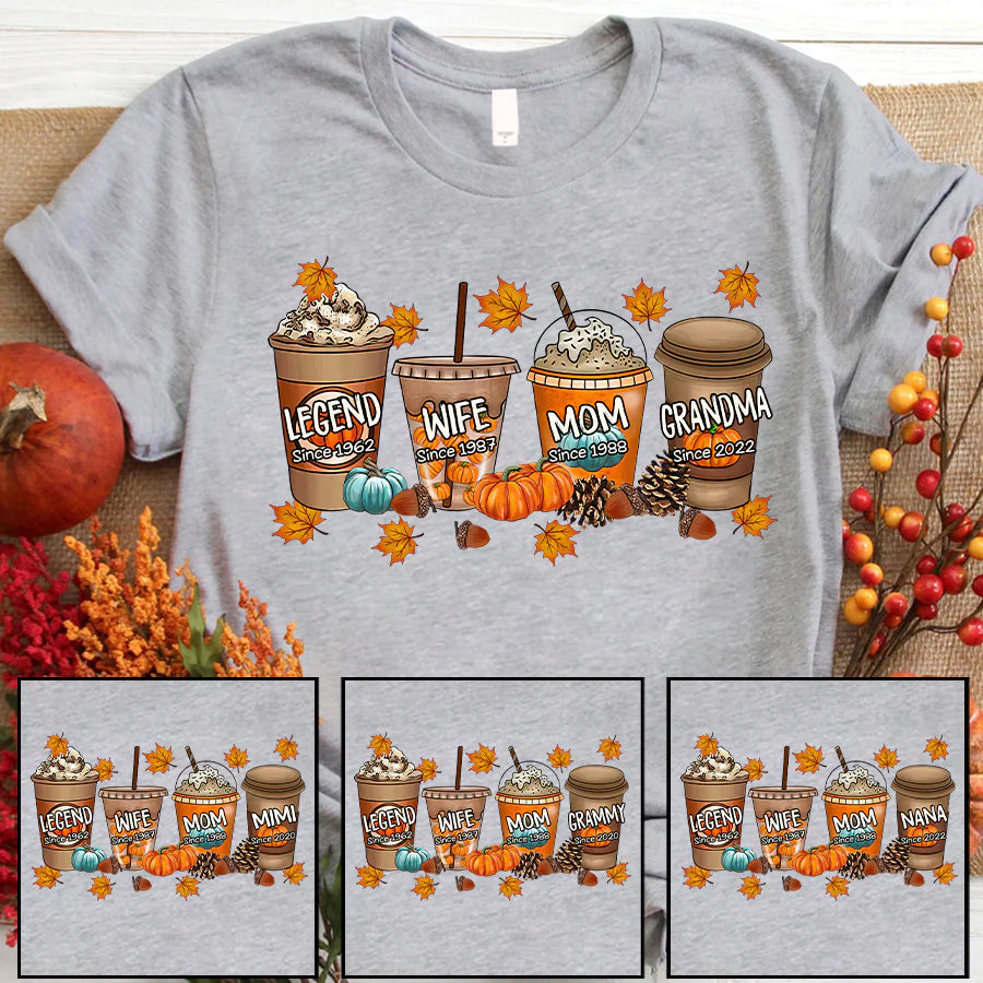 Legend Wife Mom Grandma Fall Coffee CTH01 T-Shirt