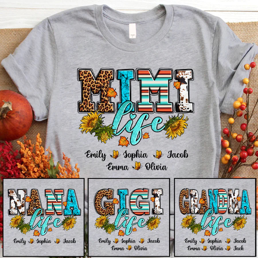 Leopard Sunflower Mimi Life And Kids CTH01 T-Shirt