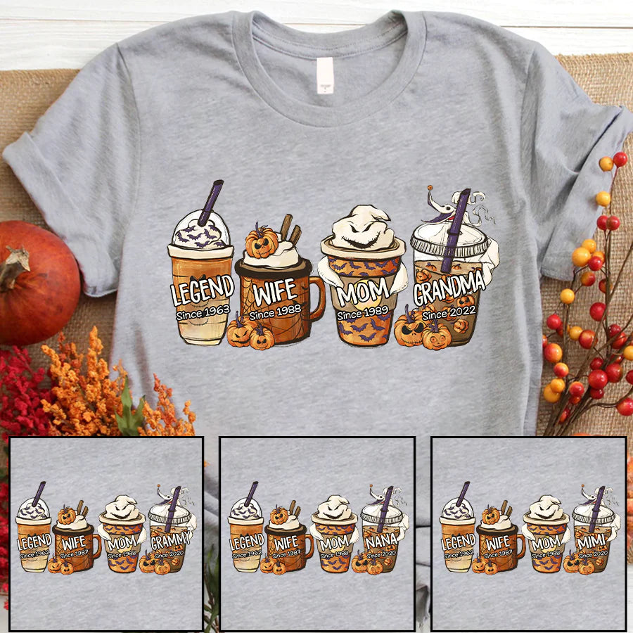Legend Wife Mom Grandma Coffee Haloween CTH01 T-Shirt