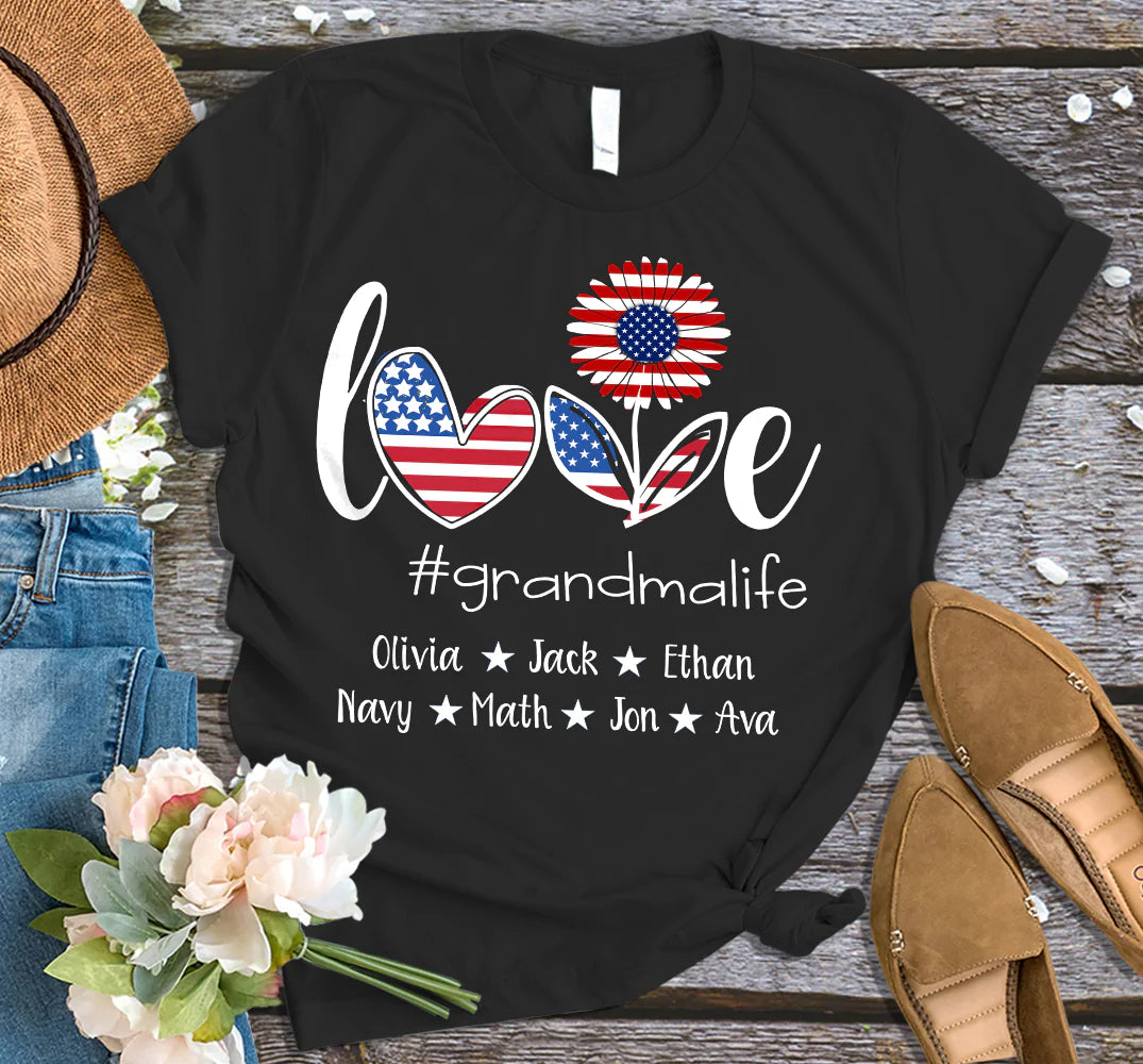 Love grandma life with grandkids Independence T Shirt