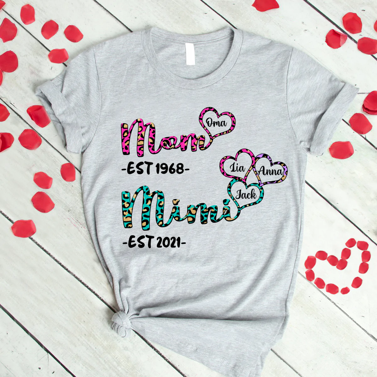 Mom Mimi heart best gifts for family est T-Shirt