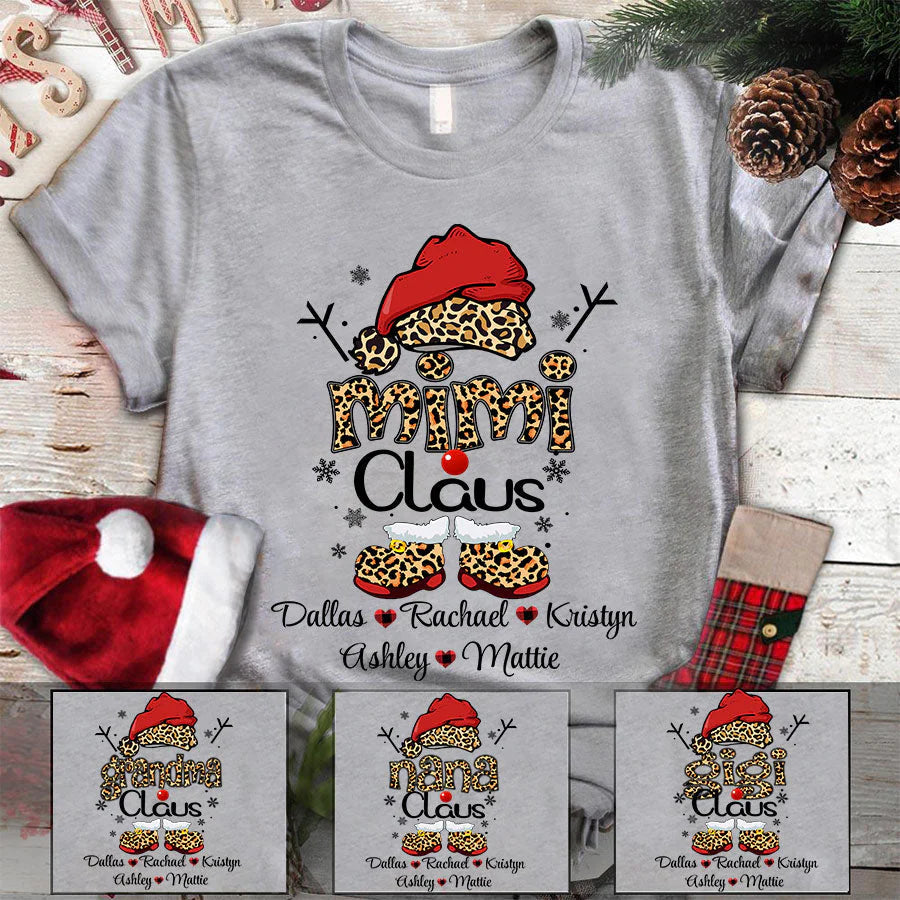 Mimi Claus Leopard Christmas Shirt