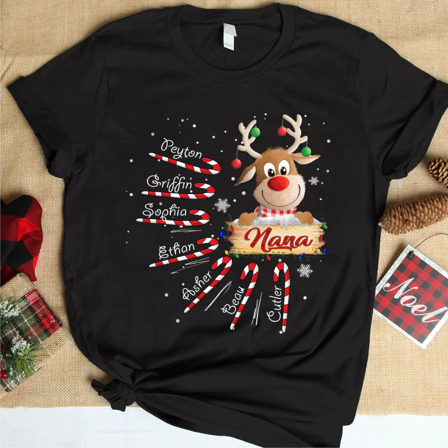 Nana Reindeer Candy Cute Christmas T-Shirt