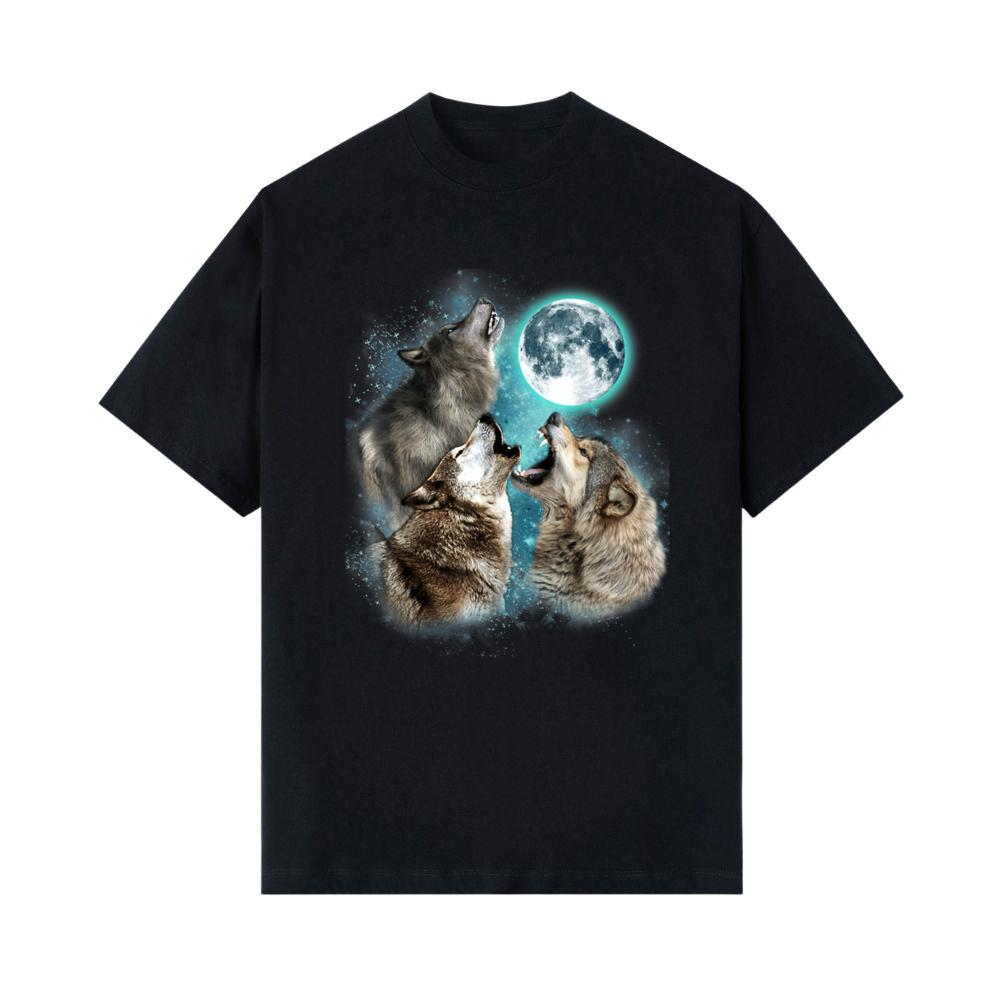 3 Wolf Moon Howling Wolf Head Funny Wolves For Men Women T-Shirt 