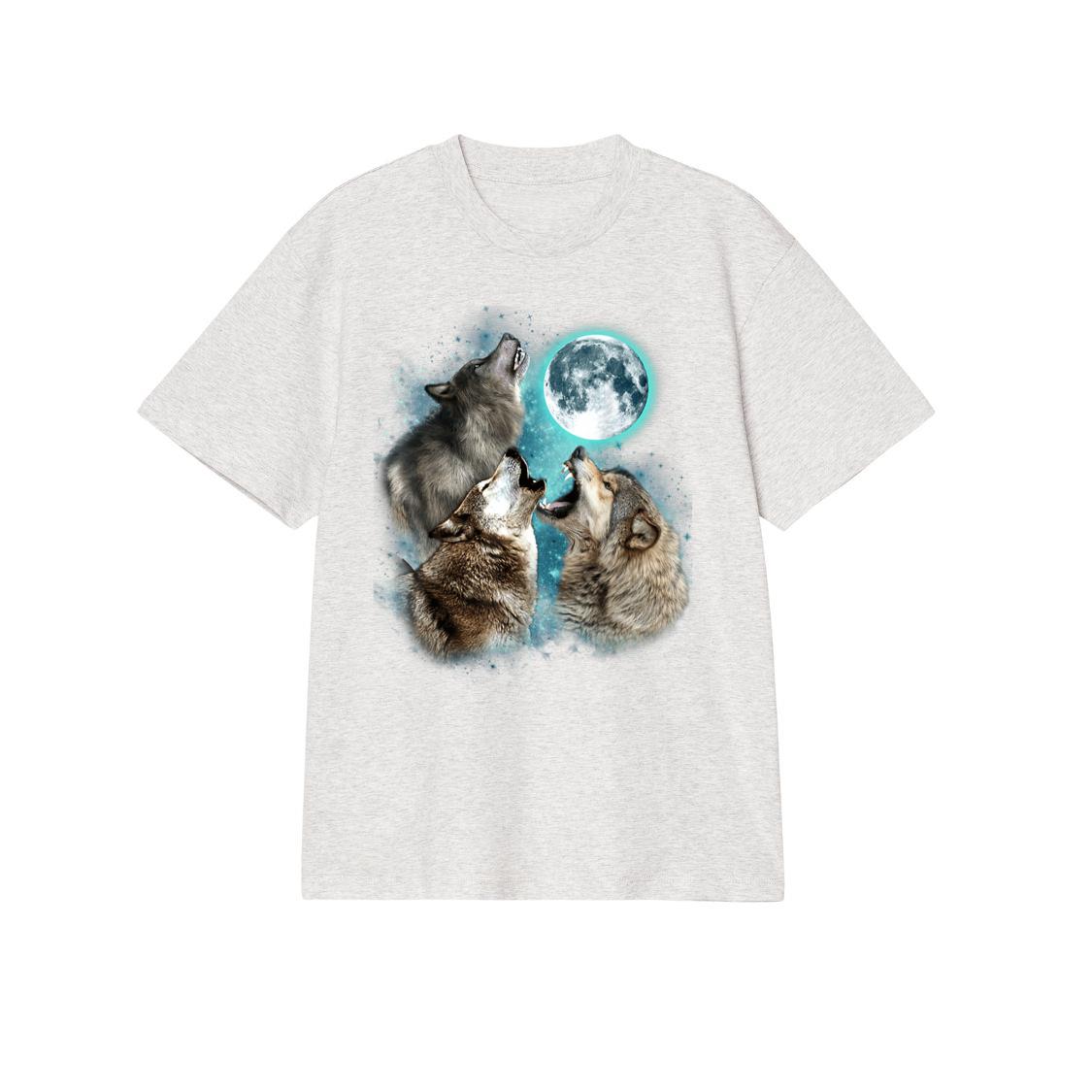 3 Wolf Moon Howling Wolf Head Funny Wolves For Men Women T-Shirt